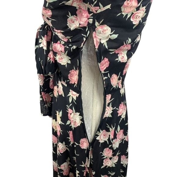 Eileen West Floral Midi Dress Puff Sleeve Bow Sweetheart Neck Cottage Prairie 10 - Picture 8 of 14